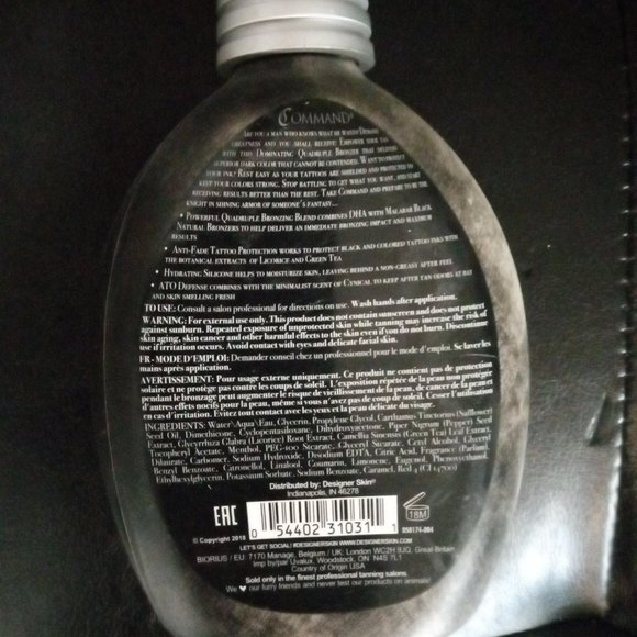 JWoww, Command, Designer Skin, Salon lotion, Tattoo protection, Dark intensifier - Picture 7 of 7